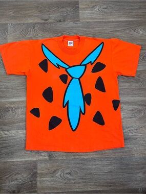 Vintage 90s Fred Flintstone orange tee Size L #flintstones #cartoon/A422